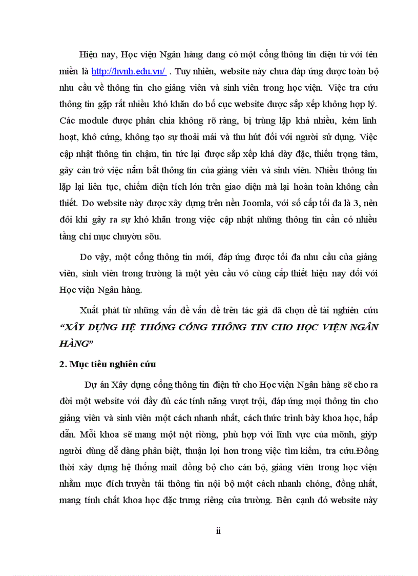 image for page Xây dựng hệ thống cổng thông tin cho học viện ngân hàng