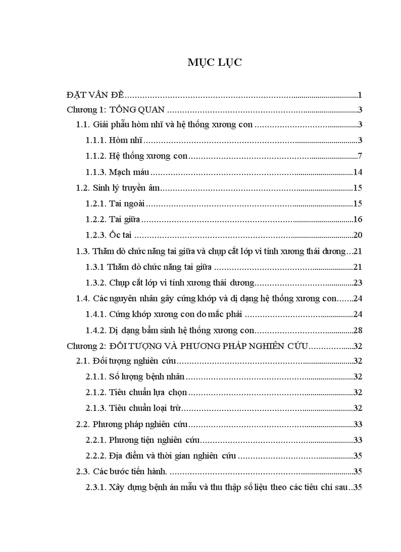 image for page Nghiên cứu hình thái lâm sàng thính lực nhĩ lượng và cắt lớp vi tính của bệnh nhân cứng khớp và dị dạng hệ thống xương con