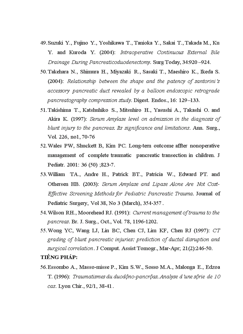 image for page Đánh giá kết quả điều trị bảo tồn không mổ chấn thương tụy tại bệnh viện Việt Đức từ 2006 2010 4