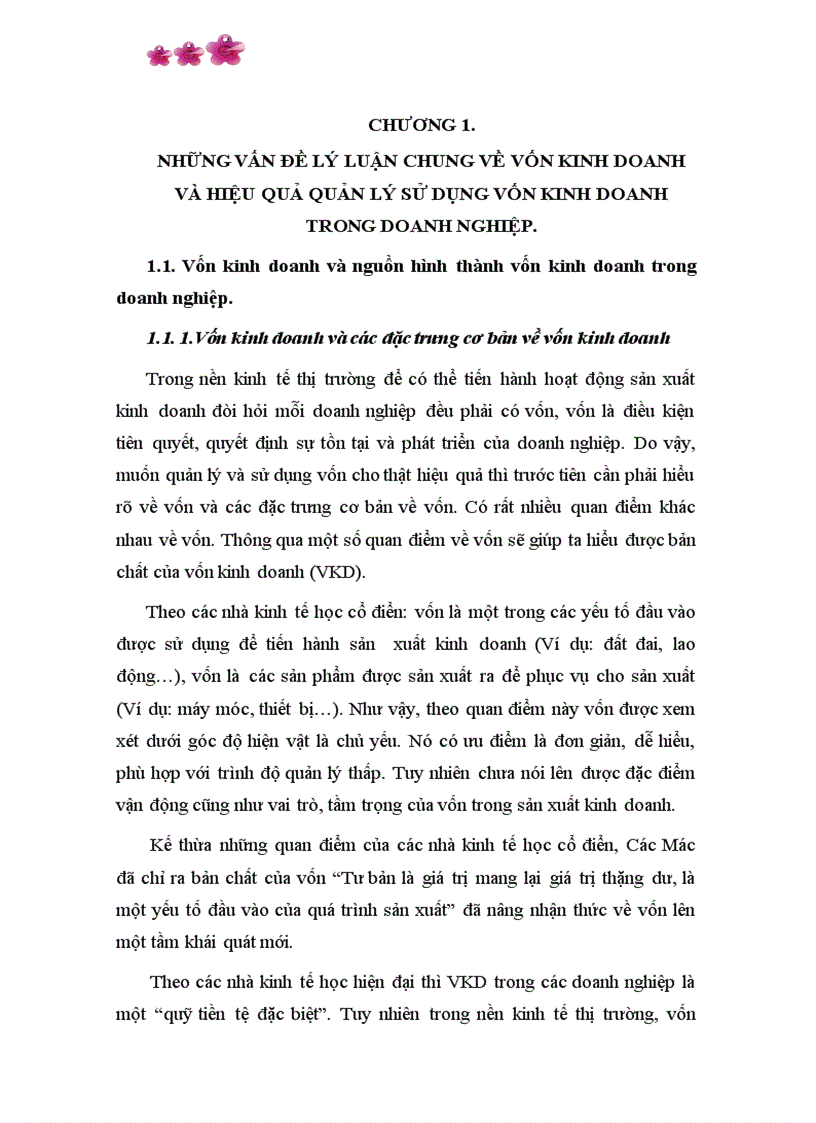 image for page Các giải pháp chủ yếu nâng cao hiệu quả quản lý sử dụng vốn kinh doanh tại Công ty cổ phần SOMECO Sông Đà