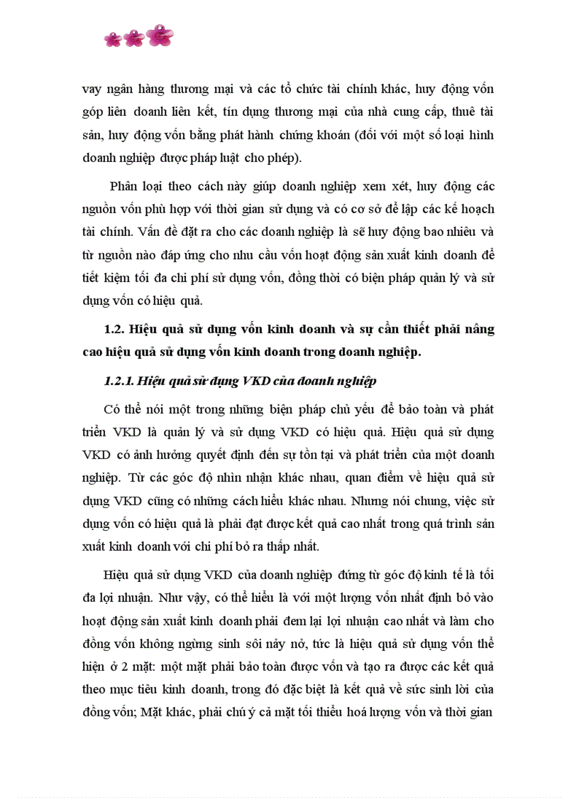 image for page Các giải pháp chủ yếu nâng cao hiệu quả quản lý sử dụng vốn kinh doanh tại Công ty cổ phần SOMECO Sông Đà