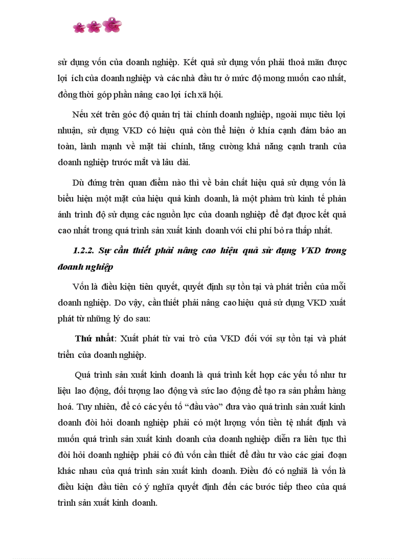 image for page Các giải pháp chủ yếu nâng cao hiệu quả quản lý sử dụng vốn kinh doanh tại Công ty cổ phần SOMECO Sông Đà