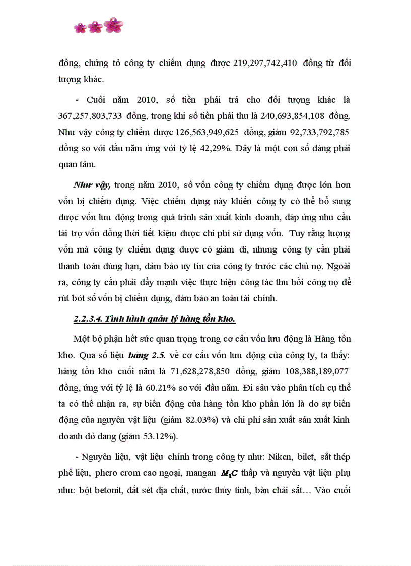 image for page Các giải pháp chủ yếu nâng cao hiệu quả quản lý sử dụng vốn kinh doanh tại Công ty cổ phần SOMECO Sông Đà