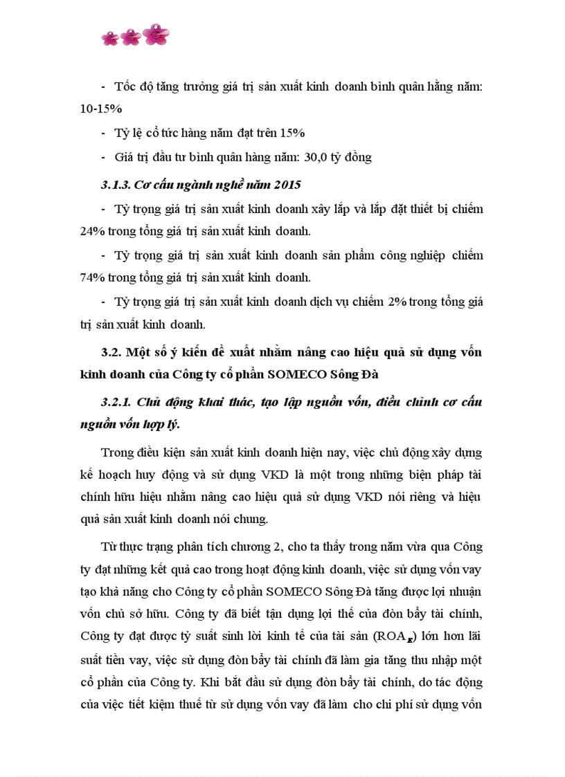 image for page Các giải pháp chủ yếu nâng cao hiệu quả quản lý sử dụng vốn kinh doanh tại Công ty cổ phần SOMECO Sông Đà