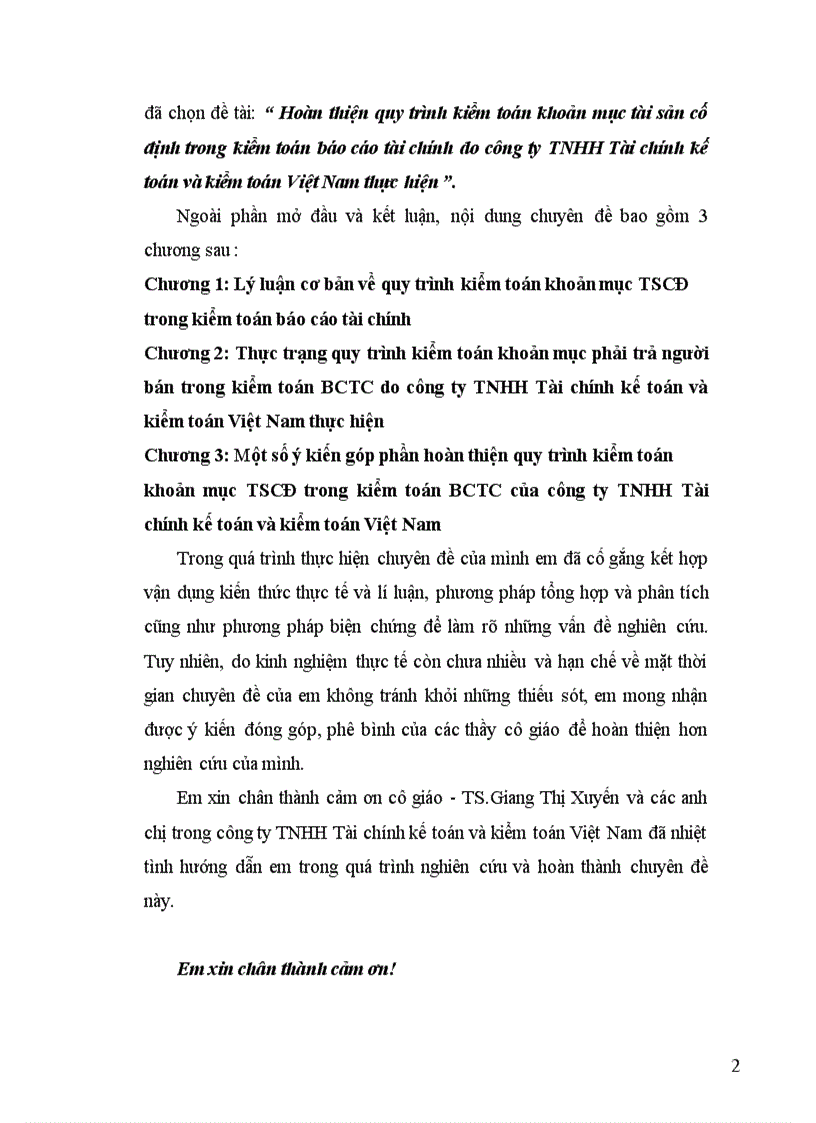 image for page Hoàn thiện quy trình kiểm toán khoản mục tài sản cố định trong kiểm toán báo cáo tài chính do công ty TNHH Tài chính kế toán và kiểm toán Việt Nam thực hiện