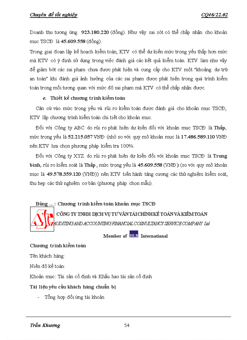 image for page Hoàn thiện quy trình kiểm toán khoản mục tài sản cố định tại công ty tnhh dịch vụ tư vấn tài chính kế toán và kiểm toán aasc