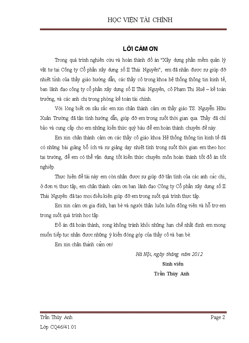 image for page Xây dựng phần mềm quản lý vật tư tại Công ty Cổ phần xây dựng số II Thái Nguyên