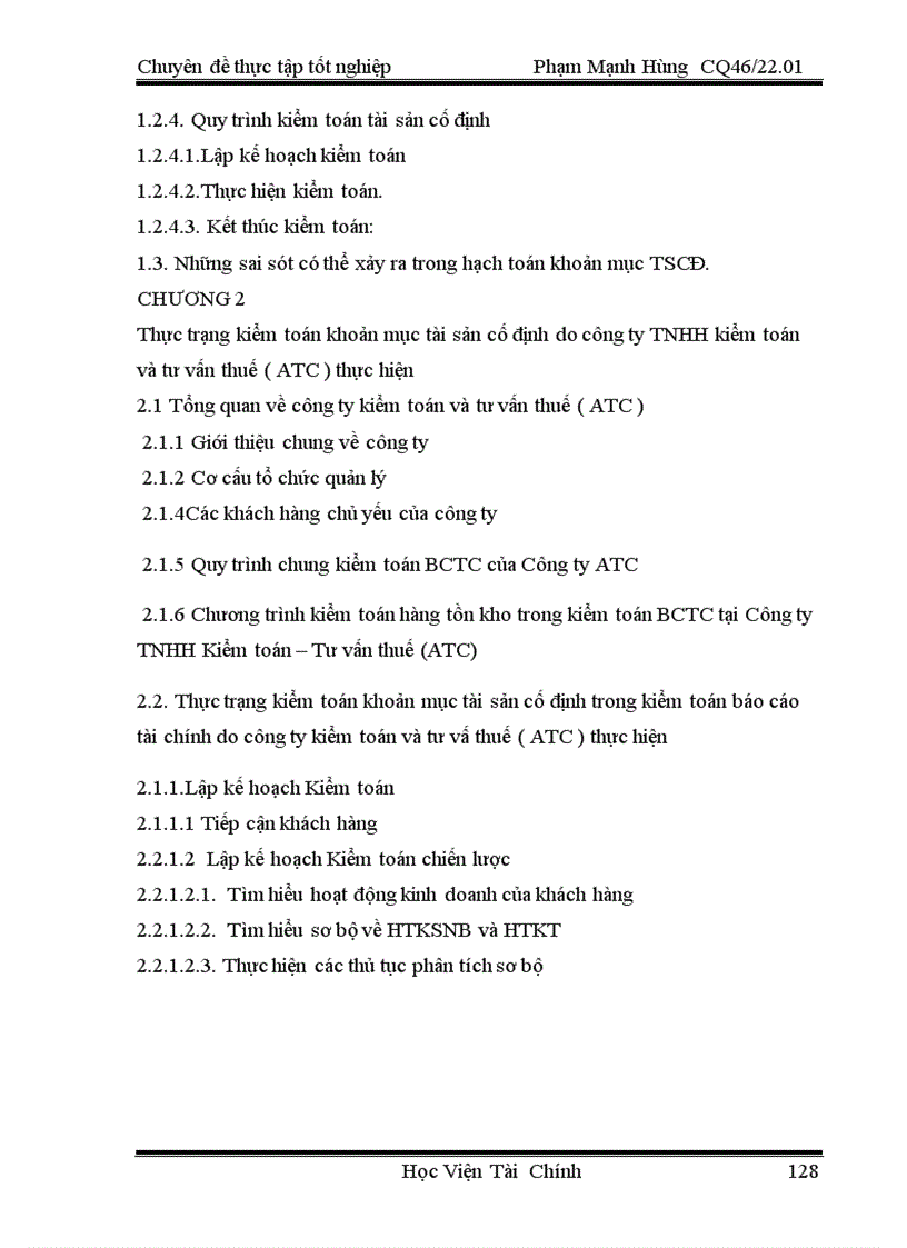 image for page Hoàn thiện kiểm toán khoản mục TSCĐ trong kiểm toán báo cáo tài chính do công ty TNHH Kiểm toán và Tư vấn thuế ATC thực hiện