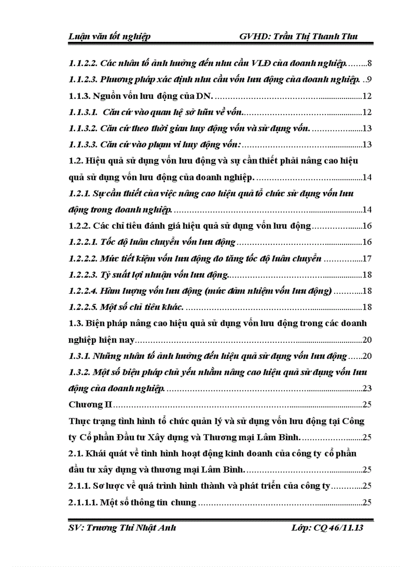 image for page Vốn lưu động và các giải pháp chủ yếu nâng cao hiệu quả sử dụng vốn lưu động tại Công ty Cổ phần Đầu tư Xây dựng và Thương mại Lâm Bình