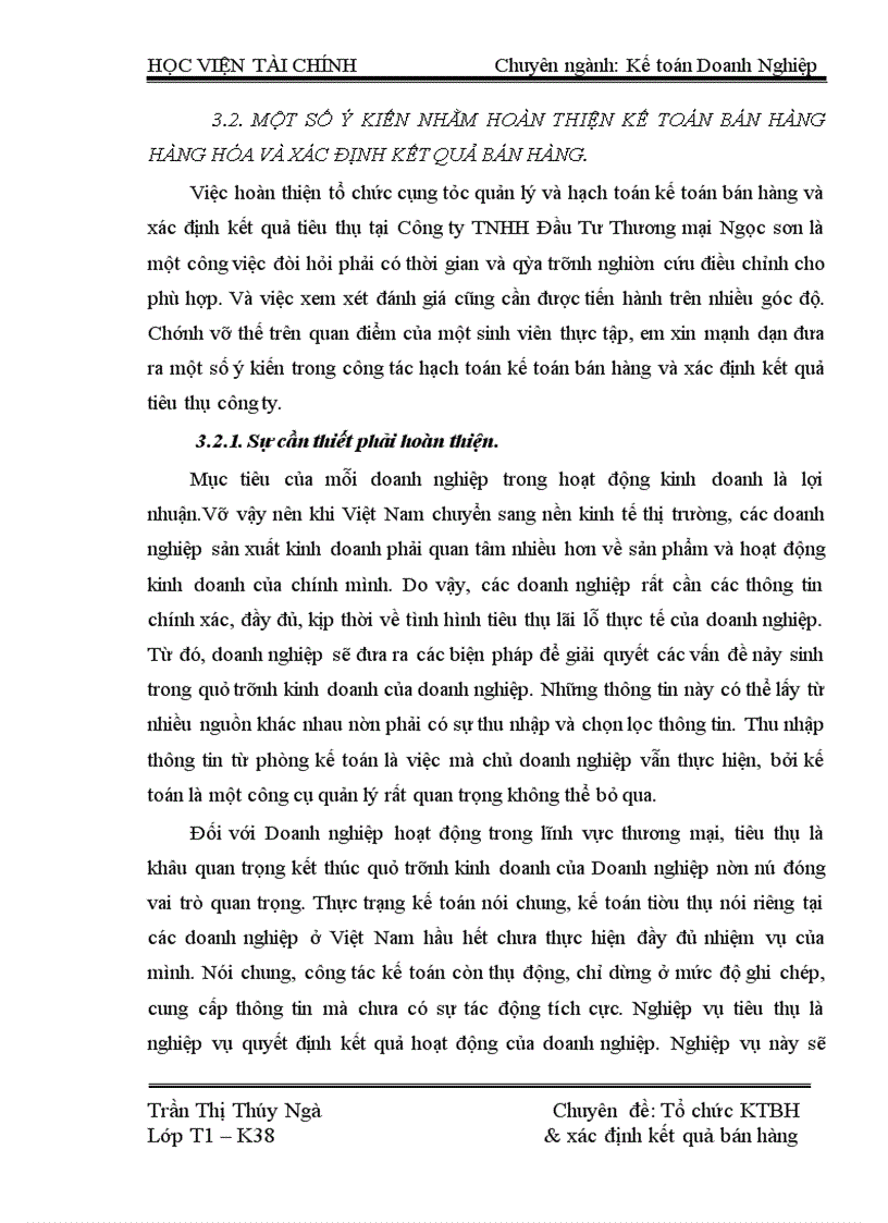 image for page Tổ chức kế toán bán hàng và xác định kết quả bán hàng tại Công ty TNHH Đầu tư Thương mại Ngọc Sơn