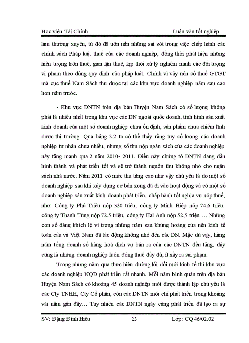 image for page Thực trạng quản lý thuế giá trị gia tăng đối với Doanh nghiệp tư nhân tại Chi cục Thuế Nam Sách Tỉnh Hải Dương