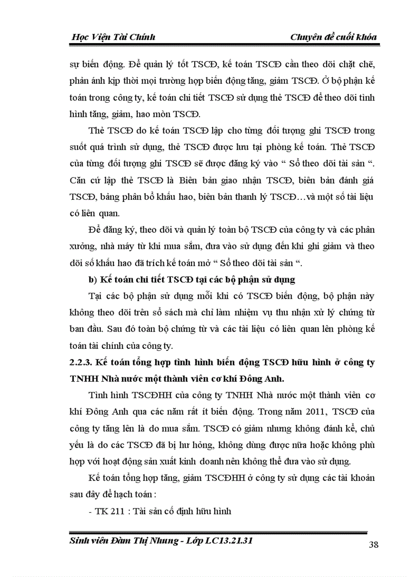 image for page Hoàn thiện công tác kế toán tài sản cố định hữu hình tại công ty TNHH Nhà nước một thành viên cơ khí Đông Anh