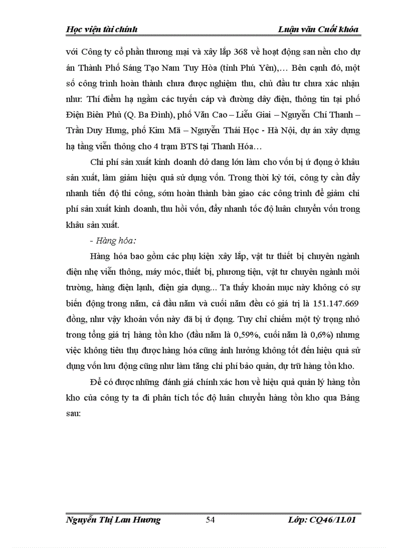 image for page Vốn lưu động và một số giải pháp nhằm nâng cao hiệu quả sử dụng vốn lưu động của công ty cổ phần Điện nhẹ Viễn thông