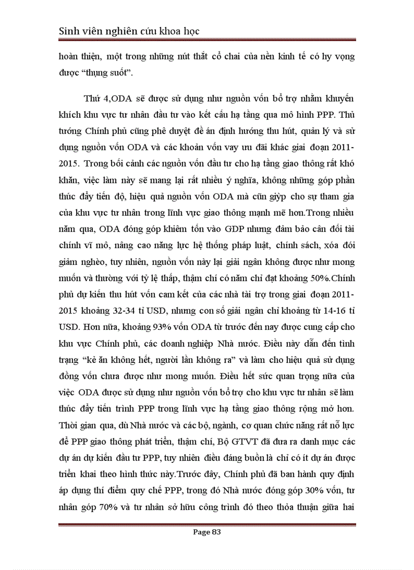 image for page Xây dựng cơ chế tài chính trong mô hình đối tác công tư trong phát triển cơ sở hạ tầng giao thông đường bộ ở Việt Nam 4