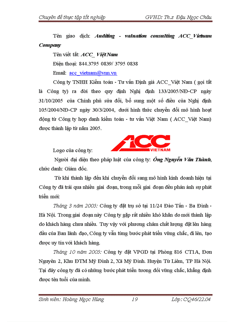 image for page Hoàn thiện quy trình kiểm toán khoản mục doanh thu trong kiểm toán Báo cáo tài chính do công ty TNHH Kiểm toán Tư vấn Định giá ACC VIỆT NAM thực hiện 3