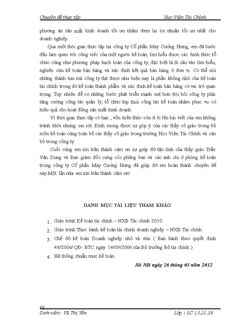 image for page Hoàn thiện kế toán thành phẩm và xác định kết quả bán hàng tại công ty CP May Cường Hưng
