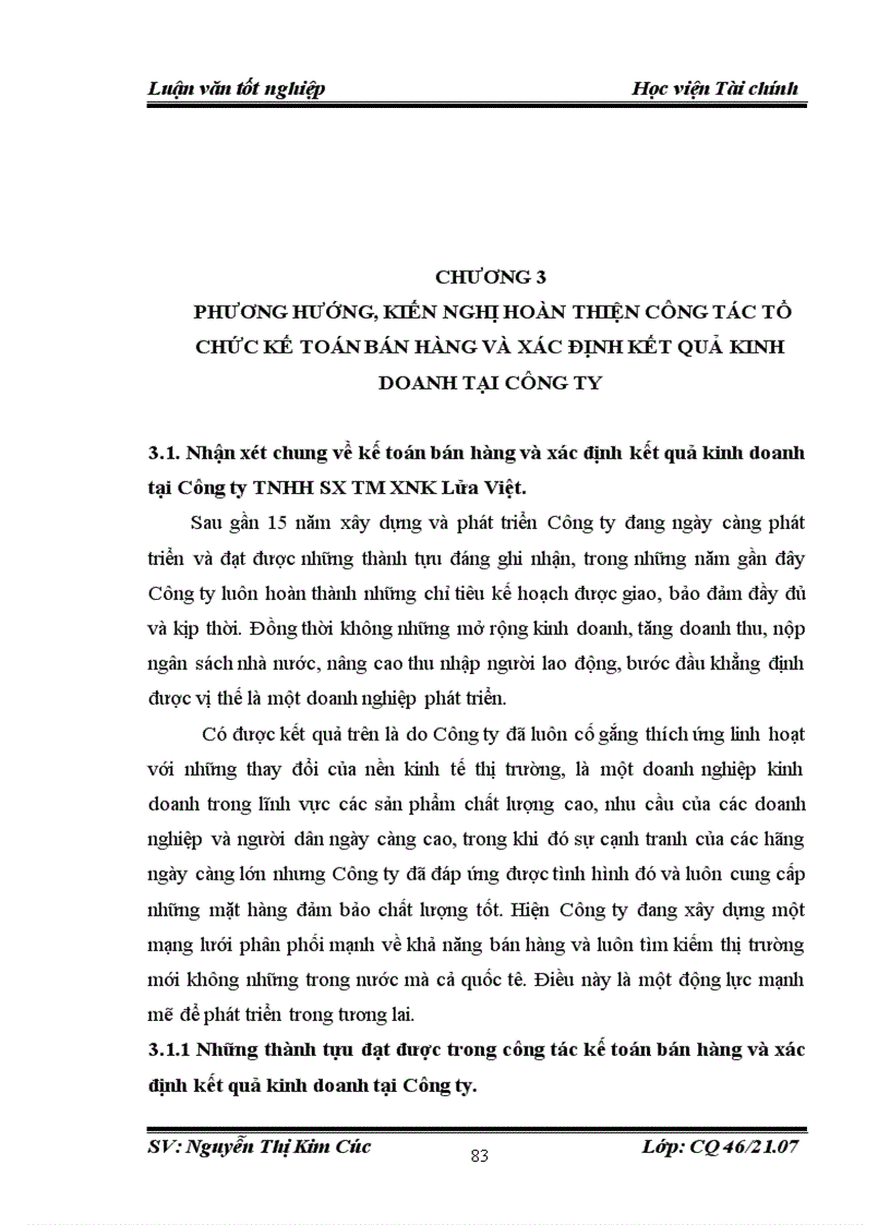 image for page Tổ chức công tác kế toán bán hàng và xác định kết quả kinh doanh tại Công ty TNHH SX TM XNK Lửa Việt 1