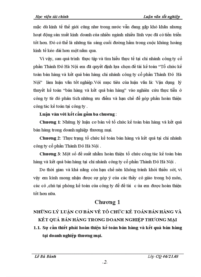 image for page Hoàn thiện tổ chức công tác kế toán bán hàng và kết quả bán hàng tại chi nhánh công ty cổ phần Thành Đô Hà Nội 1