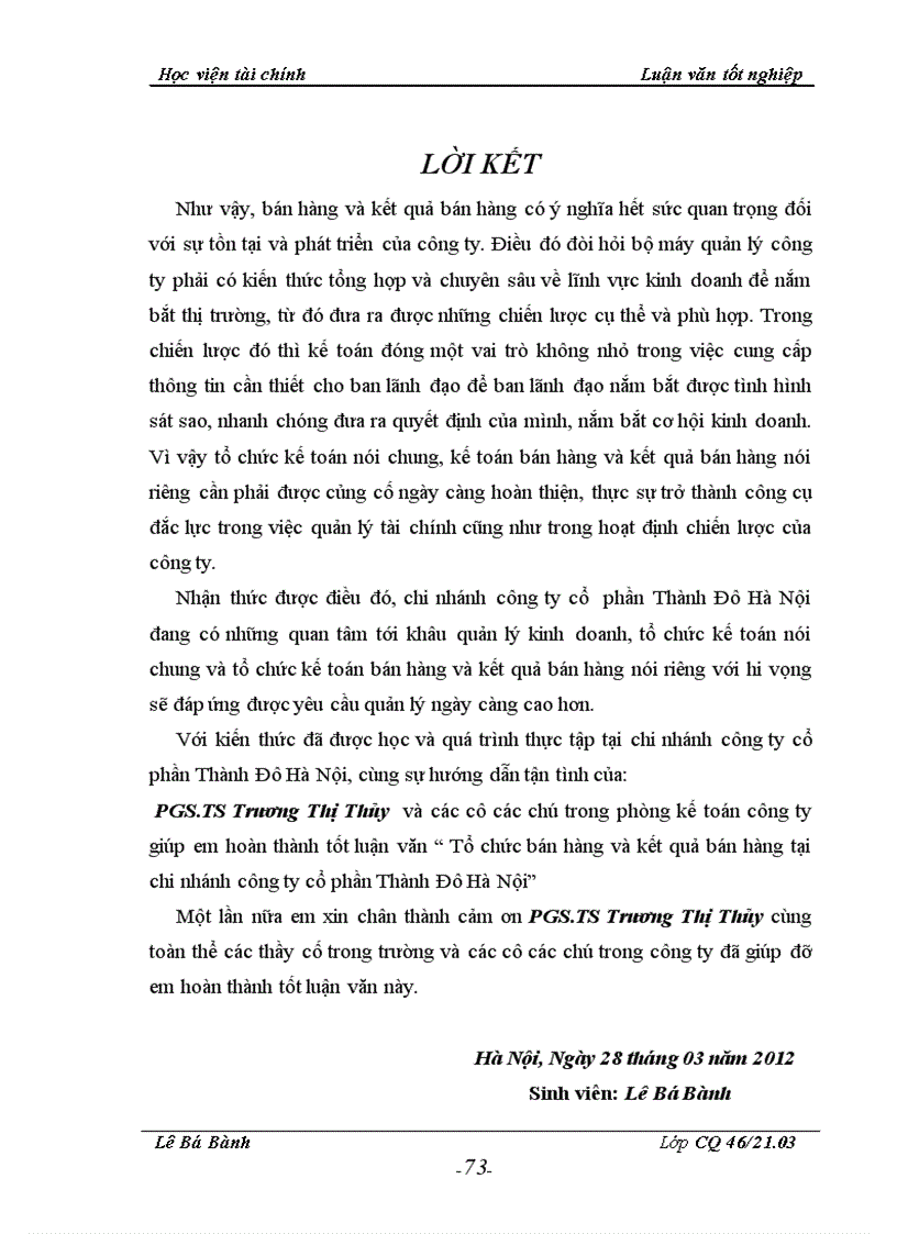 image for page Hoàn thiện tổ chức công tác kế toán bán hàng và kết quả bán hàng tại chi nhánh công ty cổ phần Thành Đô Hà Nội 1