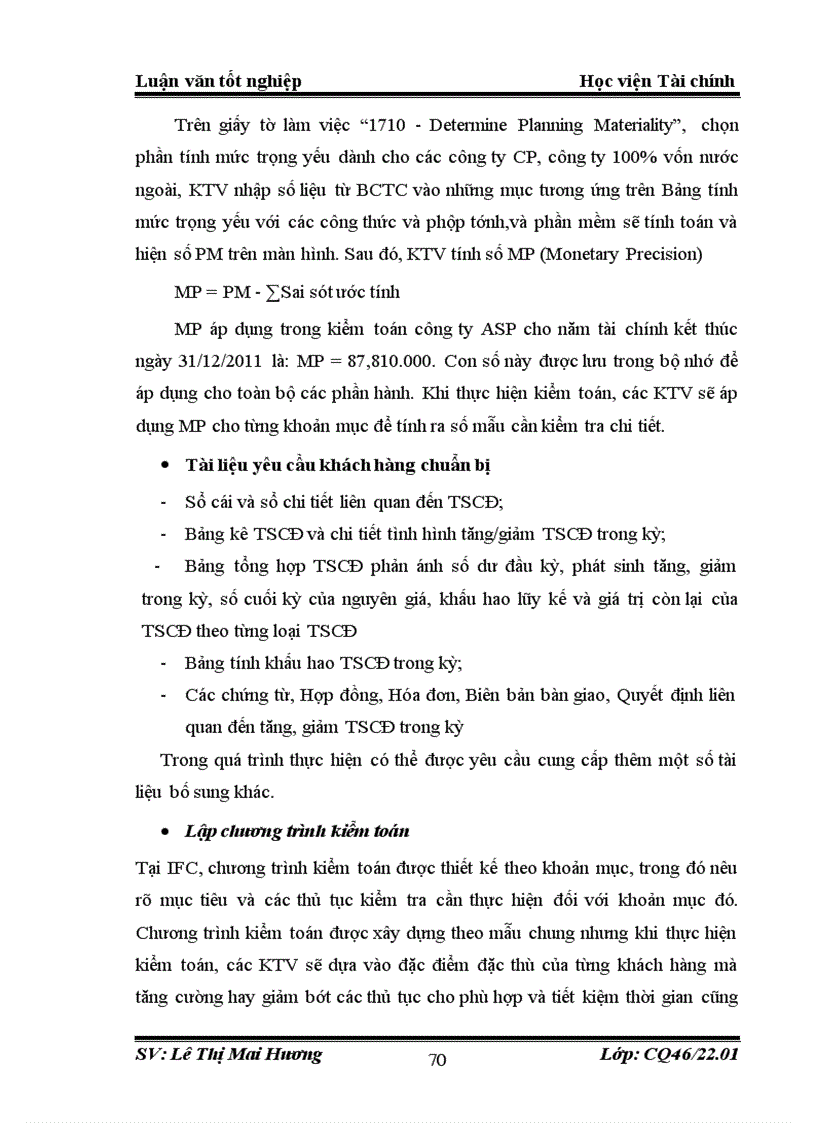 image for page Hoàn thiện kiểm toán khoản mục TSCĐ trong kiểm toán BCTC do công ty TNHH Kiểm toán và Tư vấn tài chính quốc tế IFC thực hiện 1