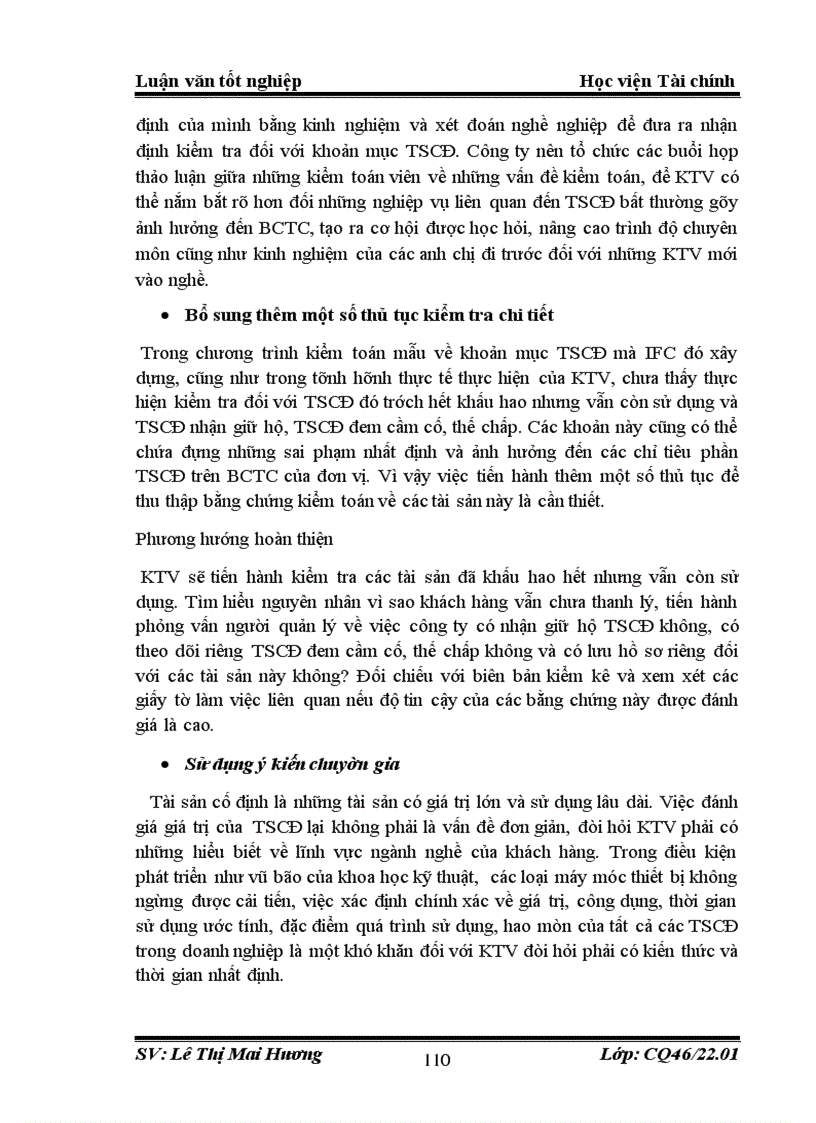 image for page Hoàn thiện kiểm toán khoản mục TSCĐ trong kiểm toán BCTC do công ty TNHH Kiểm toán và Tư vấn tài chính quốc tế IFC thực hiện 1