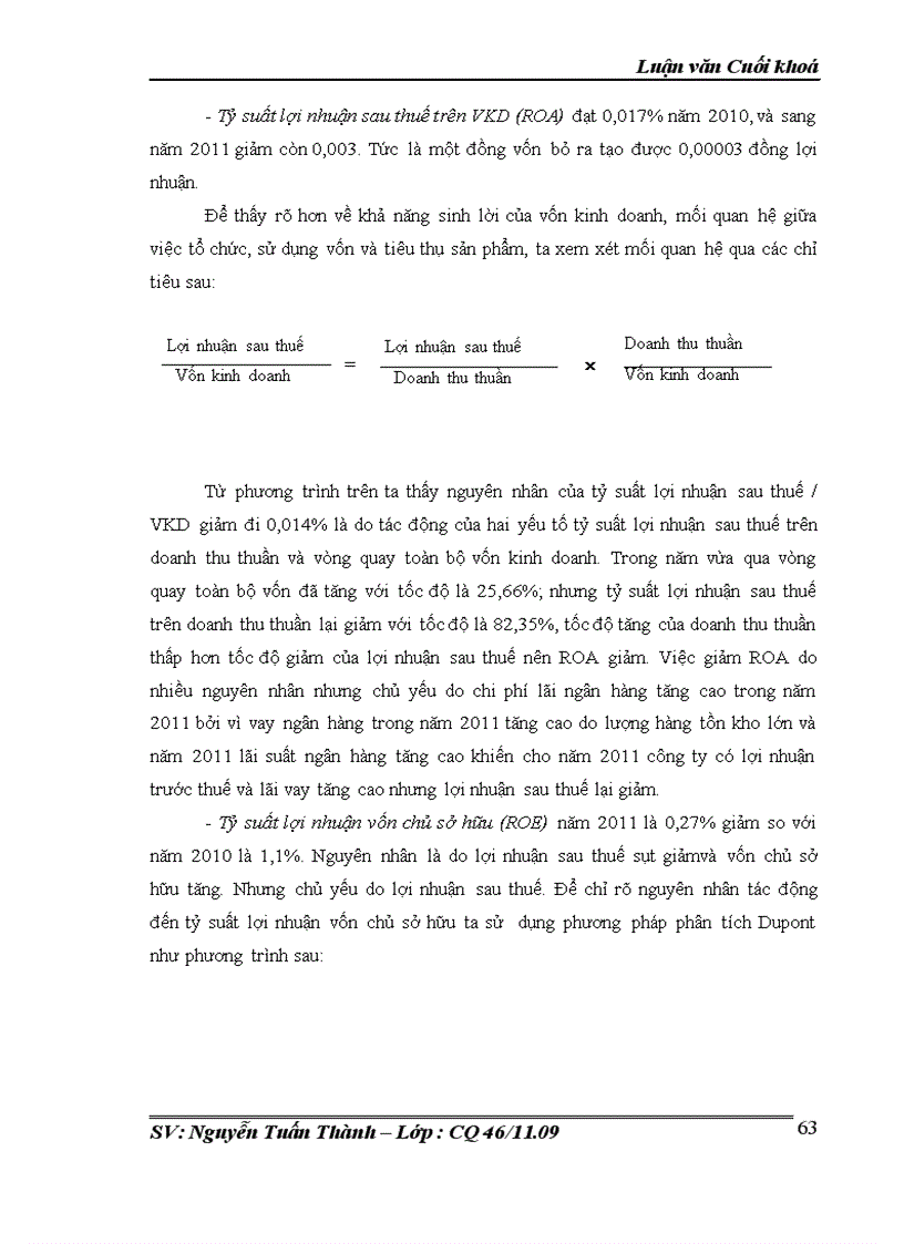 image for page Vốn kinh doanh và những biện pháp nâng cao hiệu quả sử dụng vốn kinh doanh ở Công ty TNHH thương mại và dịch vụ Dung Thọ