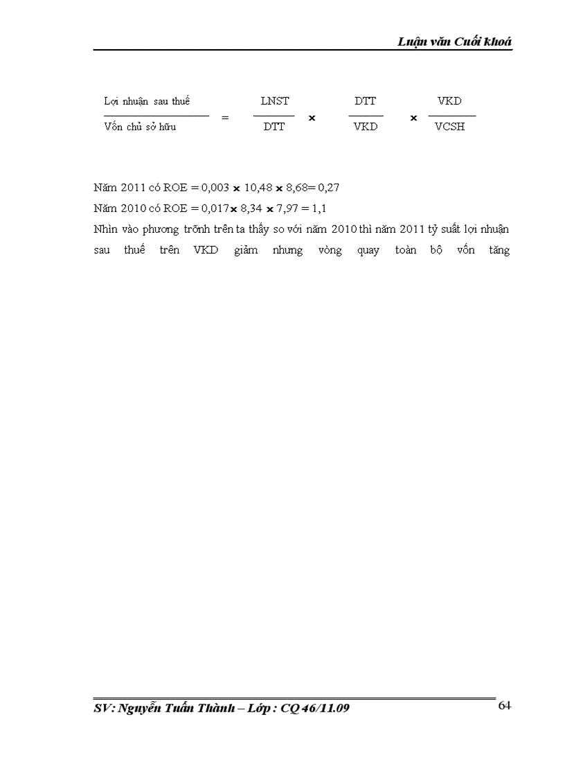 image for page Vốn kinh doanh và những biện pháp nâng cao hiệu quả sử dụng vốn kinh doanh ở Công ty TNHH thương mại và dịch vụ Dung Thọ