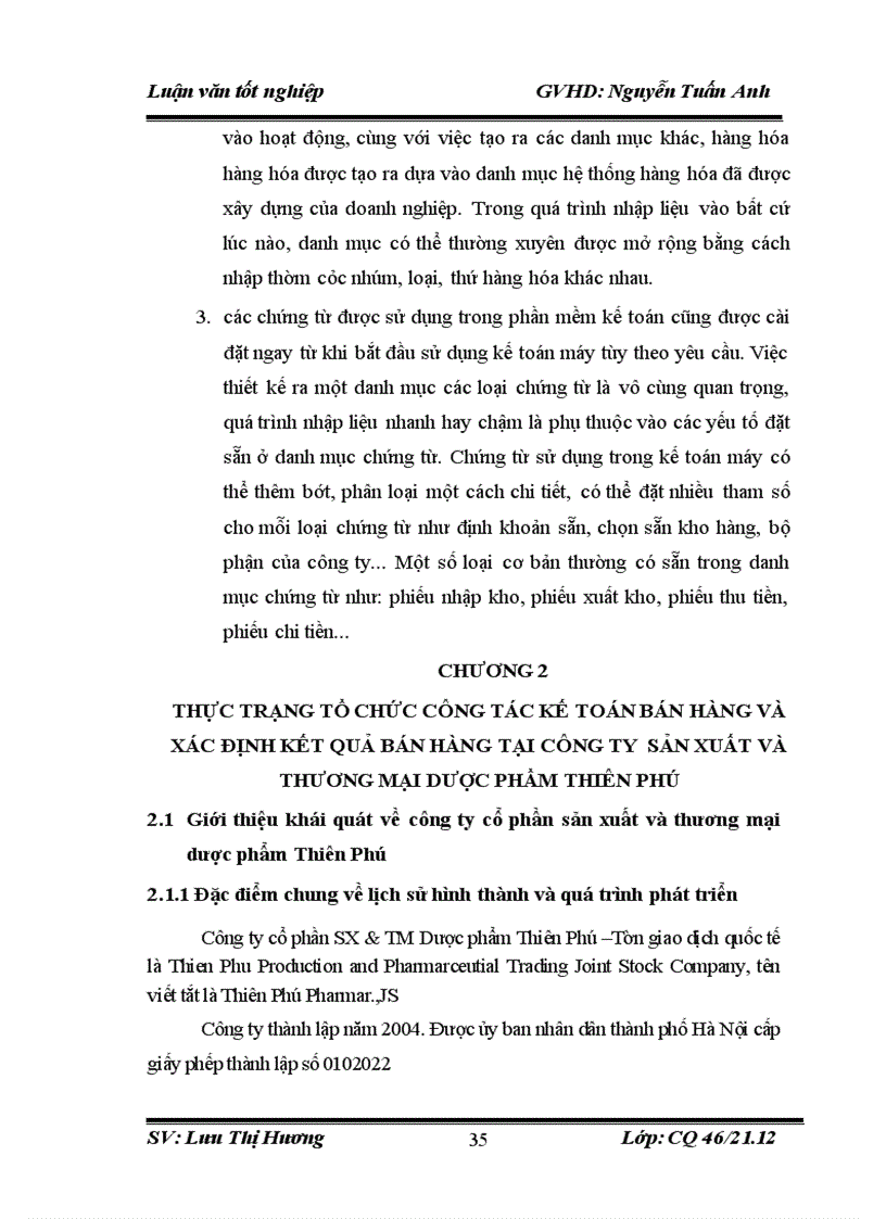 image for page Hoàn thiện kế toán bán hàng và xác định kết quả bán hàng tại công ty cổ phần sản xuất và thương mai dược phẩm Thiên Phú 3