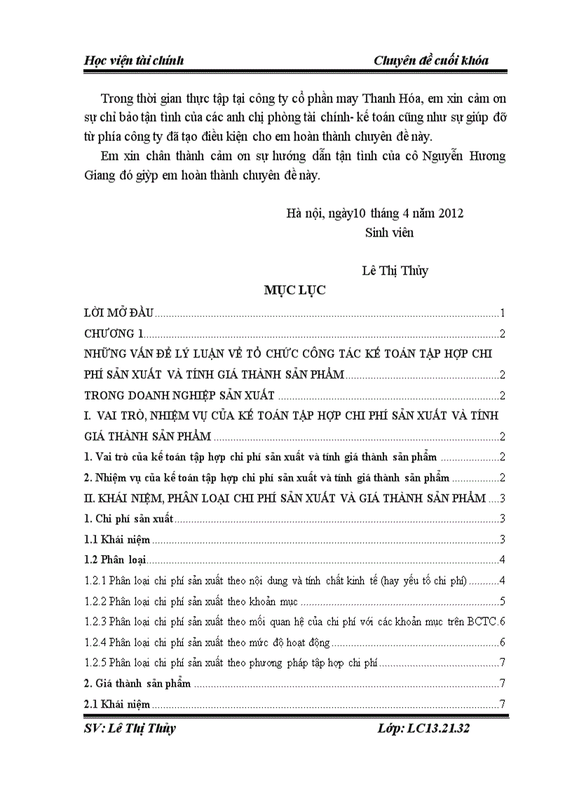 image for page Tổ chức công tác kế toán tập hợp chi phí sản xuất và tính giá thành sản phẩm tại công ty cổ phần may Thanh Hóa 1