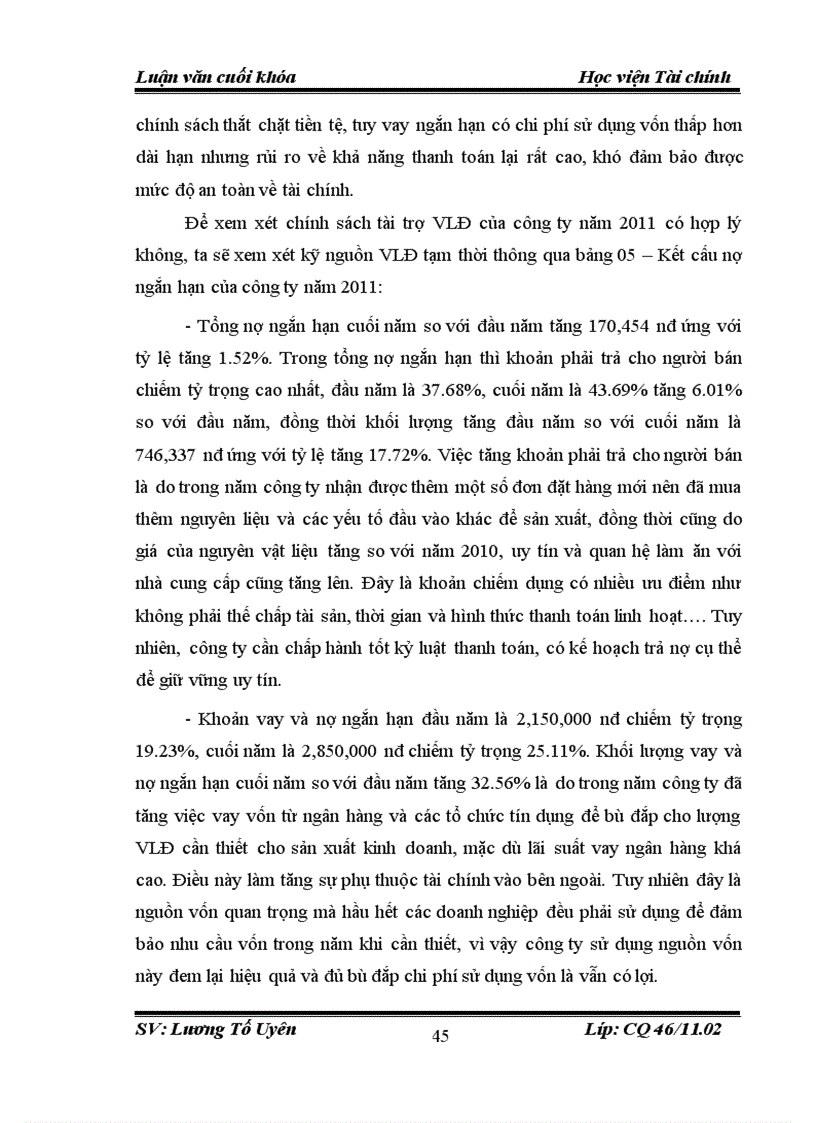 image for page Một số giải pháp nhằm nâng cao hiệu quả sử dụng vốn lưu động tại công ty TNHH Feldspar An Bình