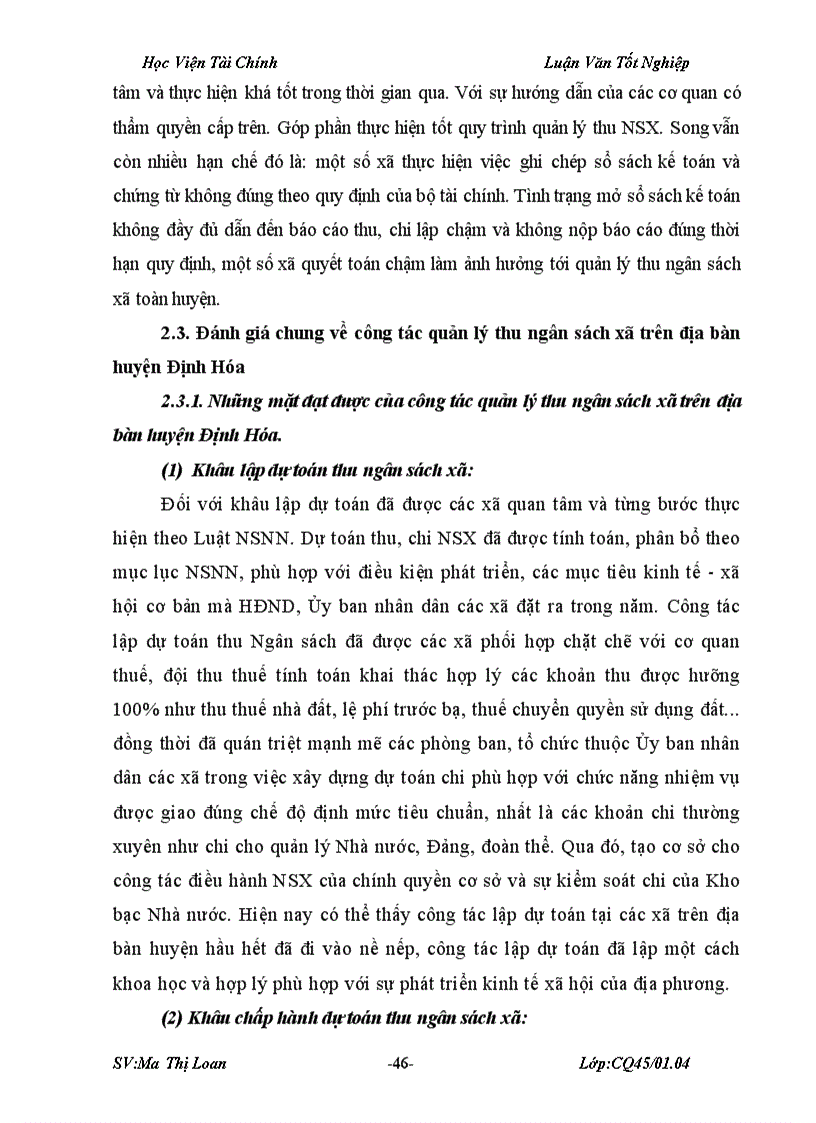 image for page Một số giải pháp nhằm tăng cường quản lý thu ngân sách xã hướng tới tự cân đối ngân sách xã trên địa bàn huyện Định Hóa tỉnh Thái Nguyên 3