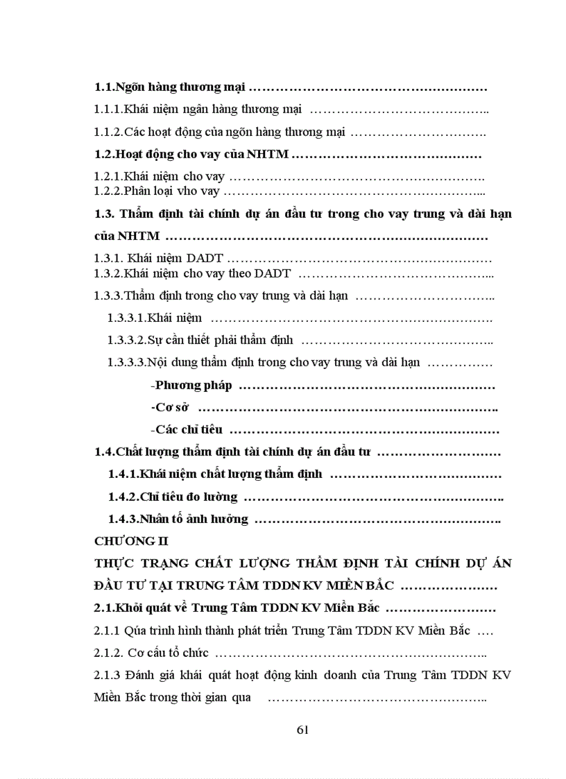 image for page Một số giải pháp nâng cao chất lượng thẩm định tài chính dự án đầu tư trong cho vay trung và dài hạn tại Trung Tõm TDDN KV Miền Bắc Ngõn Hàng TMCP Á Chõu 100 Trần Đại Nghĩa Hà Nội