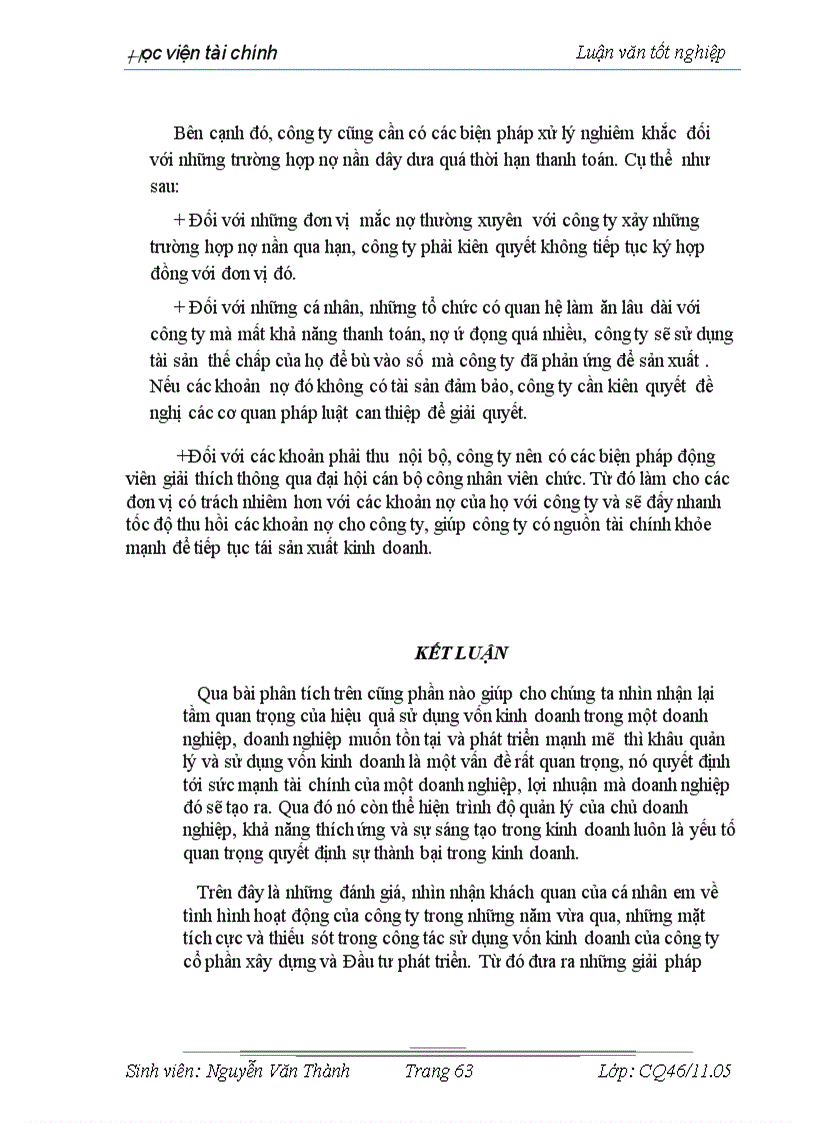 image for page Một số giải pháp nâng cao hiệu quả sử dụng vốn kinh doanh của công ty cổ phần xây dựng và Đầu tư phát triển 1