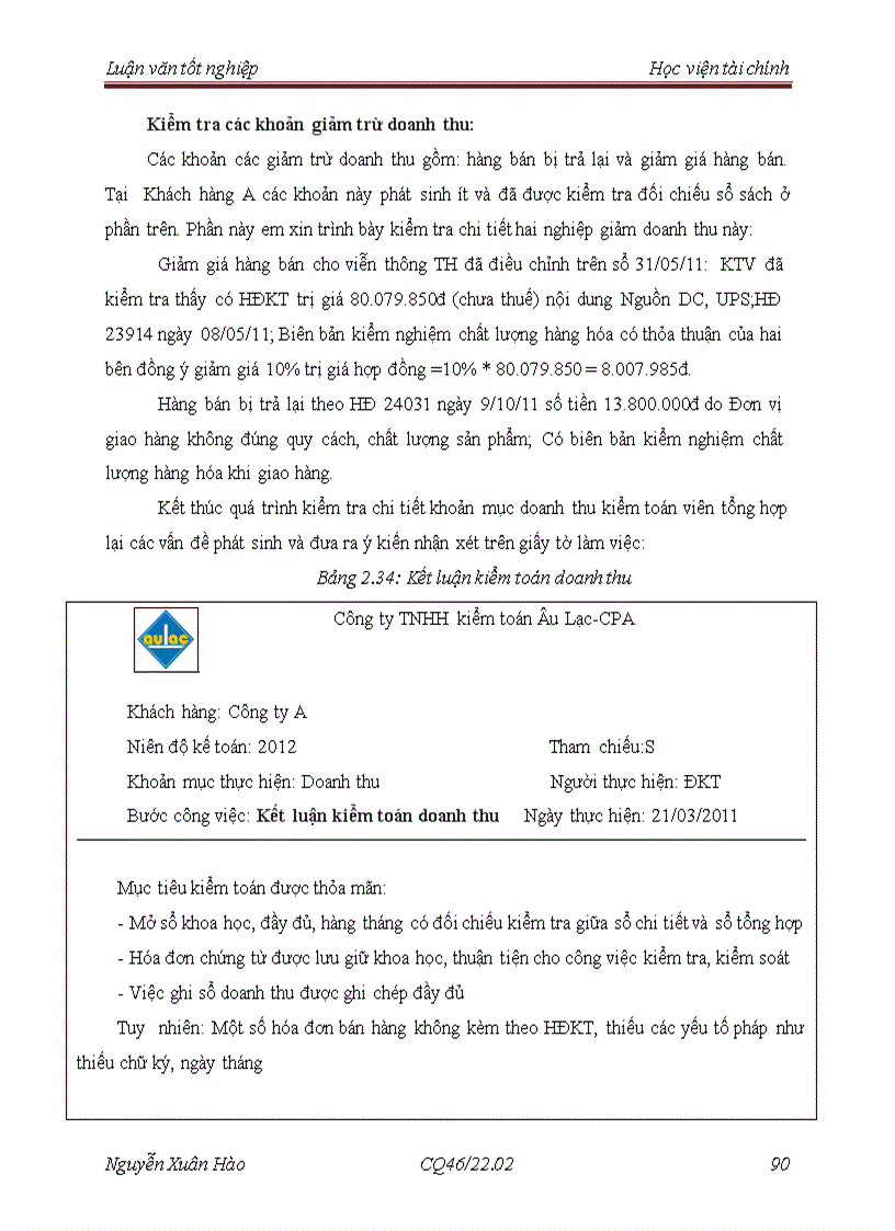 image for page Hoàn thiện quy trình kiểm toán chu kỳ bán hàng và thu tiền trong kiểm toán báo cáo tài chính do công ty TNHH Kiểm toán Âu Lạc CPA thực hiện