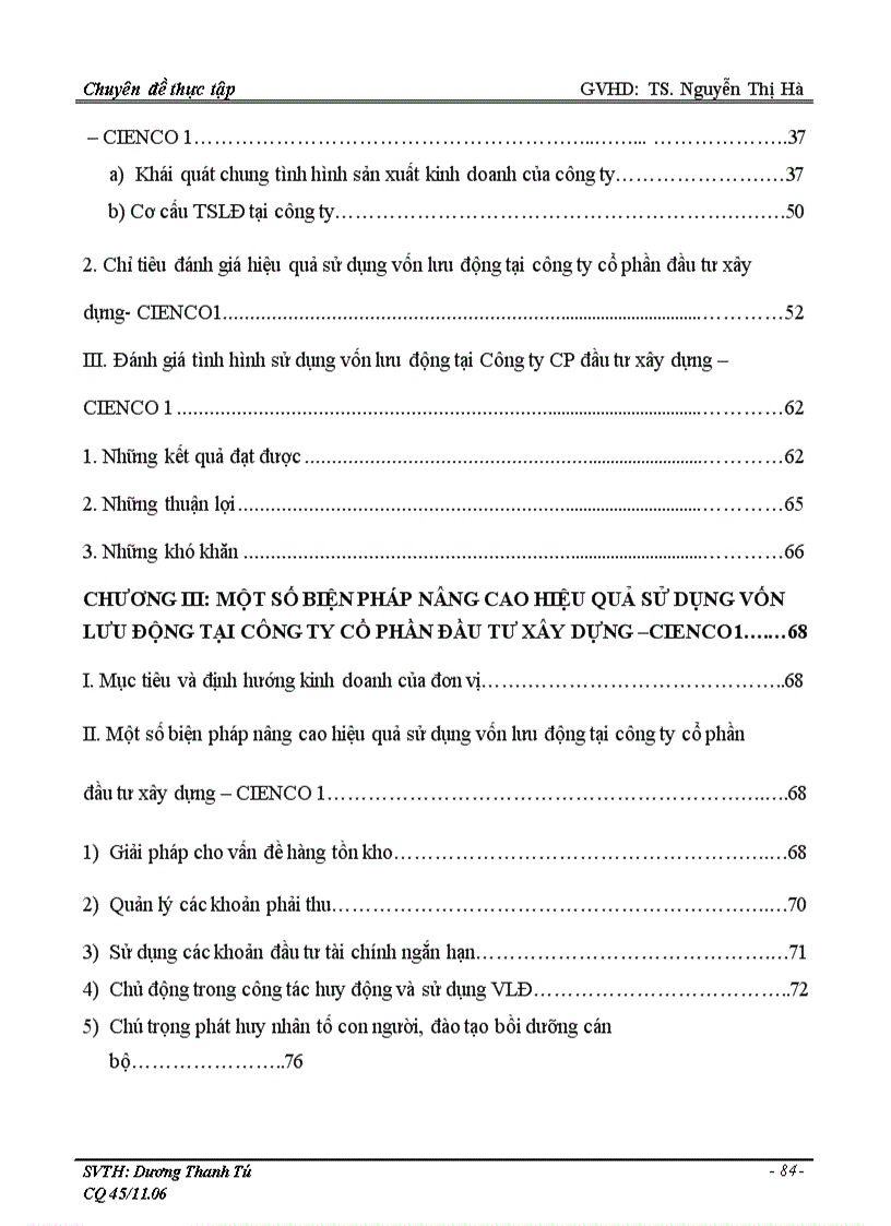 image for page Vốn lưu động và các giải pháp tài chính nâng cao hiệu quả sử dụngvốn lưu động tại công ty cổ phần đầu tư xây dựng cienco