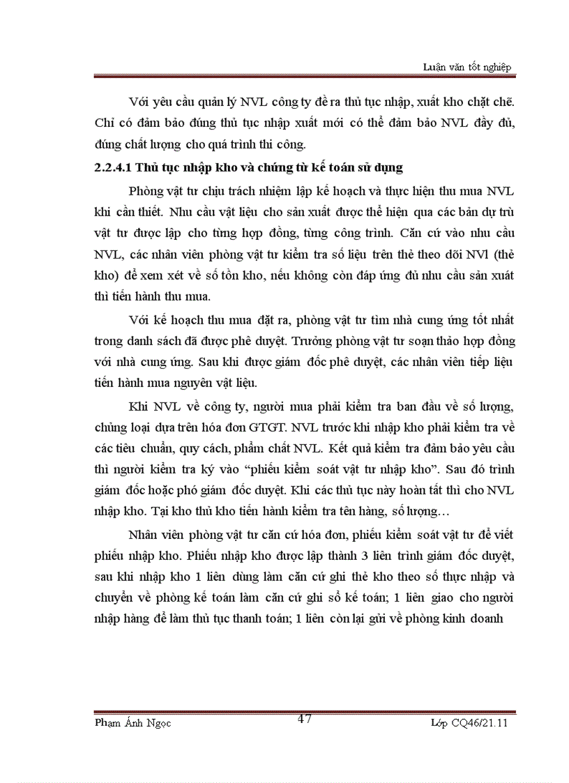 image for page Thực trạng kế toán Nguyên Vật Liệu ở công ty TNHH xây dựng và thương mại Nghĩa Nam