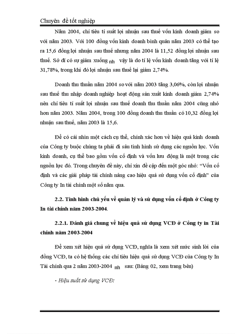 image for page Vốn cố định và các giải pháp tài chính nâng cao hiệu quả sử dụng vốn cố định ở Công ty In Tài chính 1