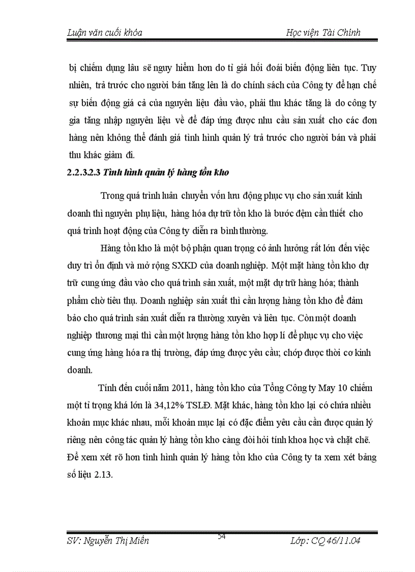 image for page Vốn lưu động và các giải pháp nhằm nâng cao hiệu quả sử dụng vốn lưu động của Tổng Công ty May 10 3