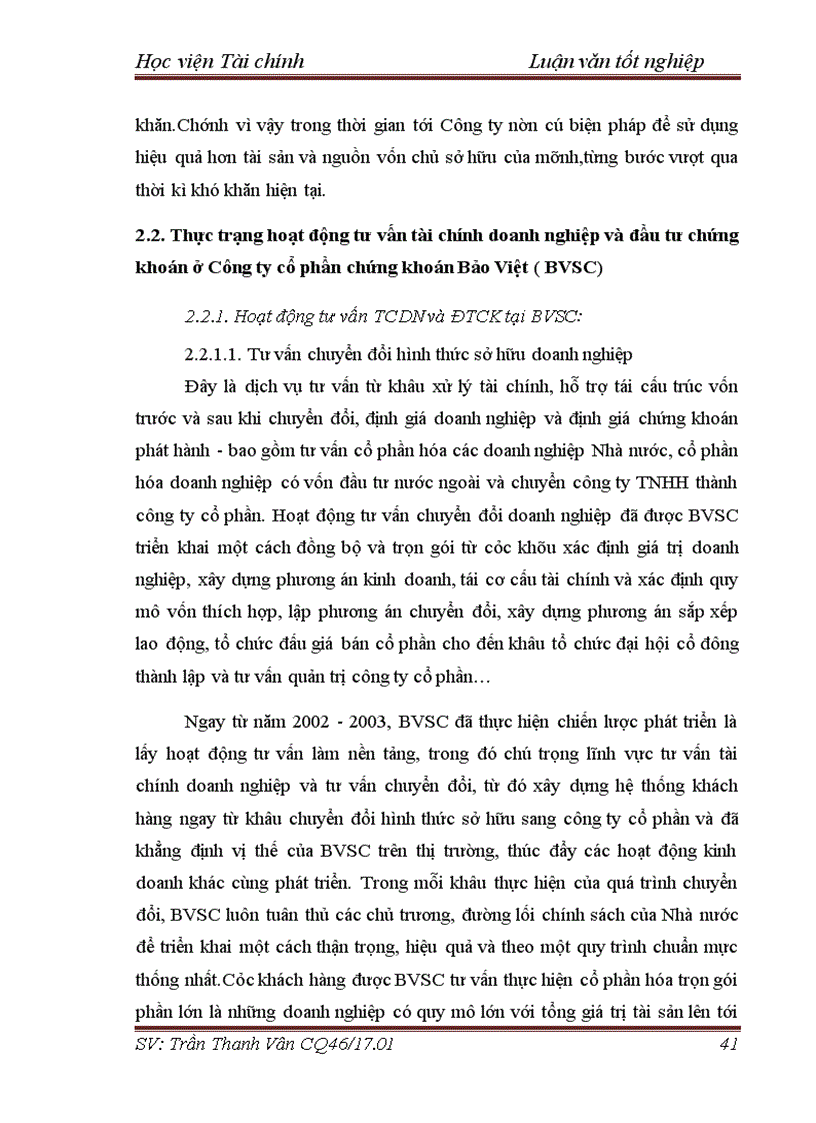 image for page Nâng cao hiệu quả hoạt động tư vấn của Công ty Cổ phần chứng khoán Bảo Việt BVSC 1