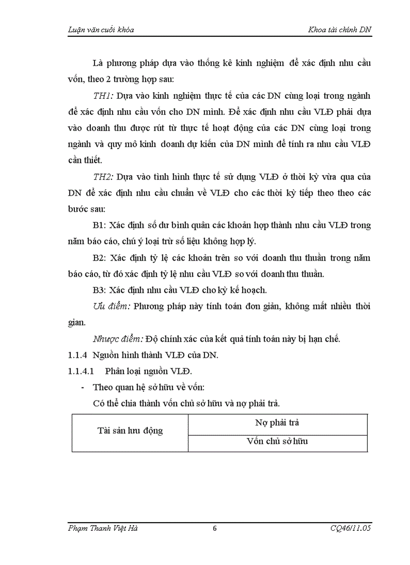 Thực trạng sử dụng vlđ và hiệu quả sử dụng vlđ tại công ty cổ phần cầu 11 THĂNG LONG