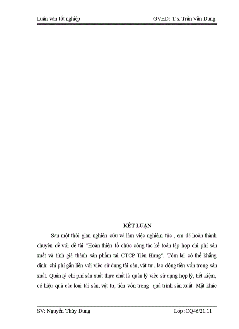 image for page Hoàn thiện tổ chức công tác kế toán tập hợp chi phí sản xuất và tính giá thành sản phẩm tại công ty cổ phân Tiên Hưng 1