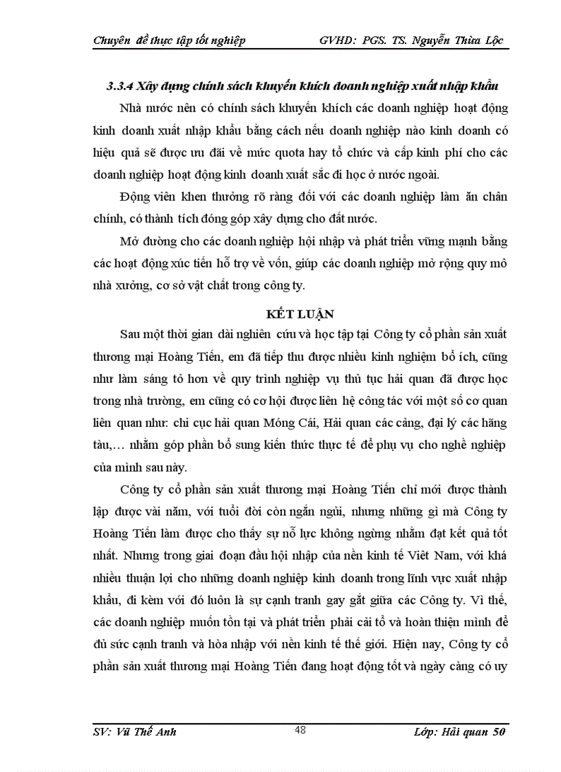 image for page Giải pháp hoàn thiện quy trình thủ tục hải quan đối với hàng hóa xuất khẩu tại công ty cổ phần sản xuất thương mại HOÀNG TIẾN
