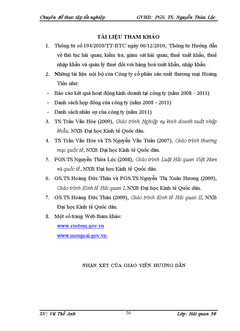 image for page Giải pháp hoàn thiện quy trình thủ tục hải quan đối với hàng hóa xuất khẩu tại công ty cổ phần sản xuất thương mại HOÀNG TIẾN