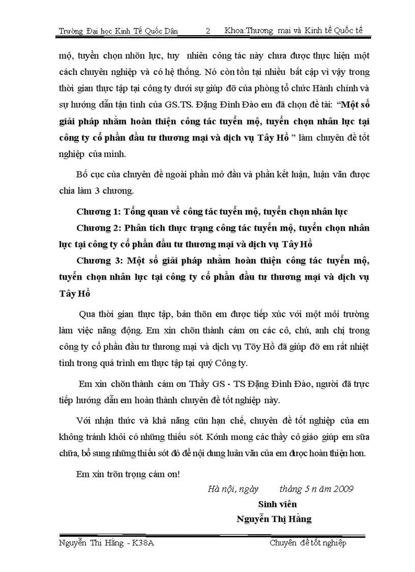 image for page Một số giải pháp nhằm hoàn thiện công tác tuyển mộ tuyển chọn nhân lực tại công ty cổ phần đầu tư thương mại và dịch vụ Tây Hồ