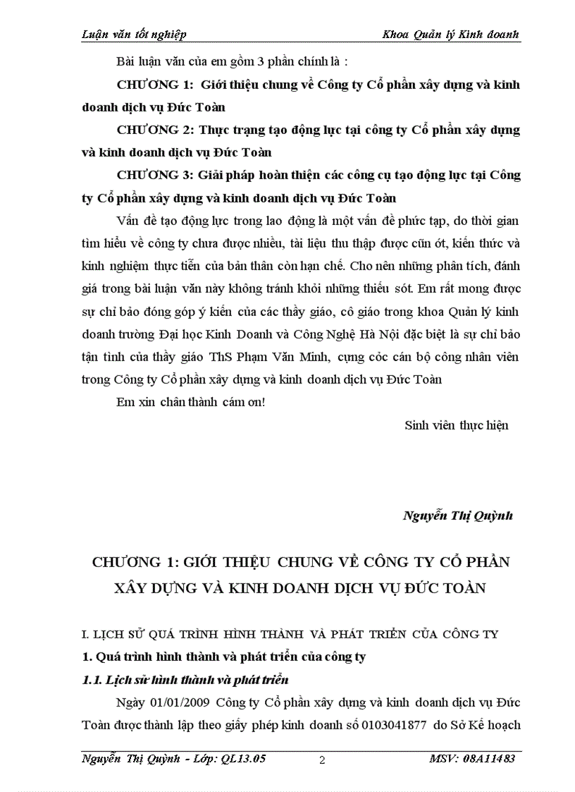 image for page Một số giải pháp nhằm tạo động lực cho người lao động tại Công ty Cổ phần xây dựng và kinh doanh dịch vụ Đức Toàn 3