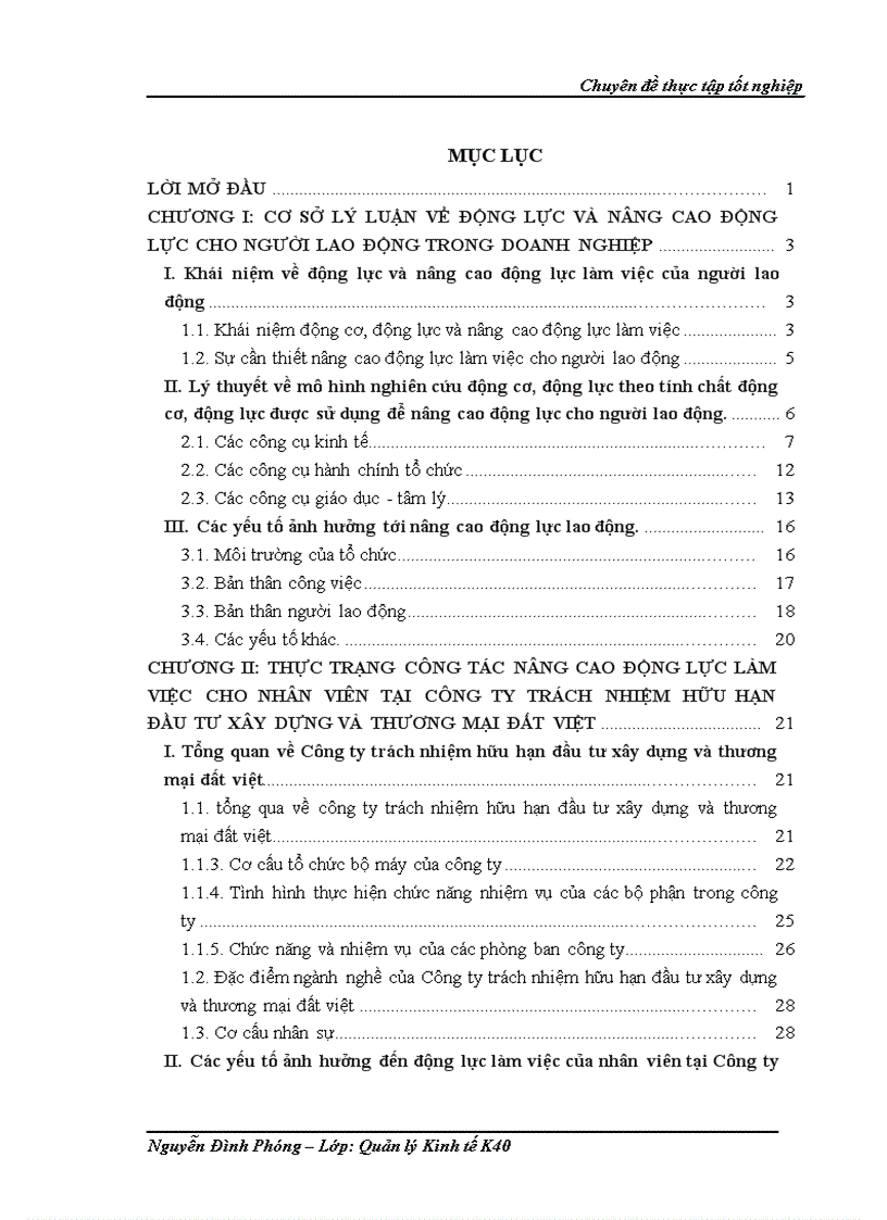 image for page Nâng cao động lực làm việc cho nhân viên tại Công ty trách nhiệm hữu hạn đầu tư xây dựng và thương mại đất việt