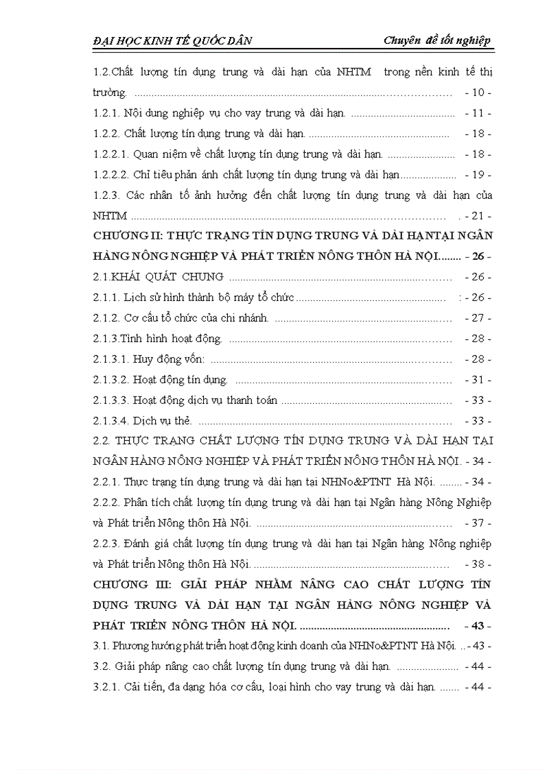 image for page Giải pháp nâng cao chất lượng tín dụng trung và dài hạn tại Ngân hàng Nông Nghiệp và Phát triển Nông thôn Hà Nội 3