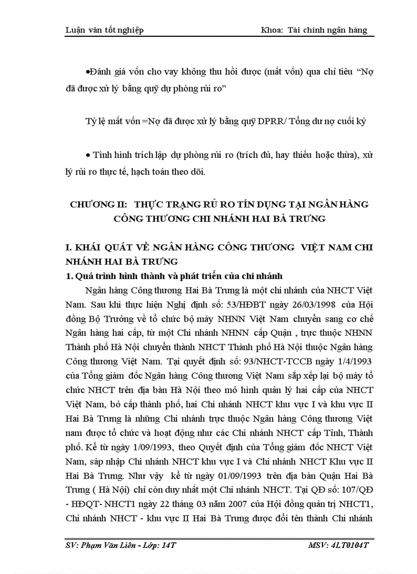 image for page Một số giải pháp phòng ngừa và hạn chế rủi ro tín dụng tại ngân hàng TMCPCông Thương Việt Nam Chi Nhánh Hai Bà Trưng Hà Nội 1