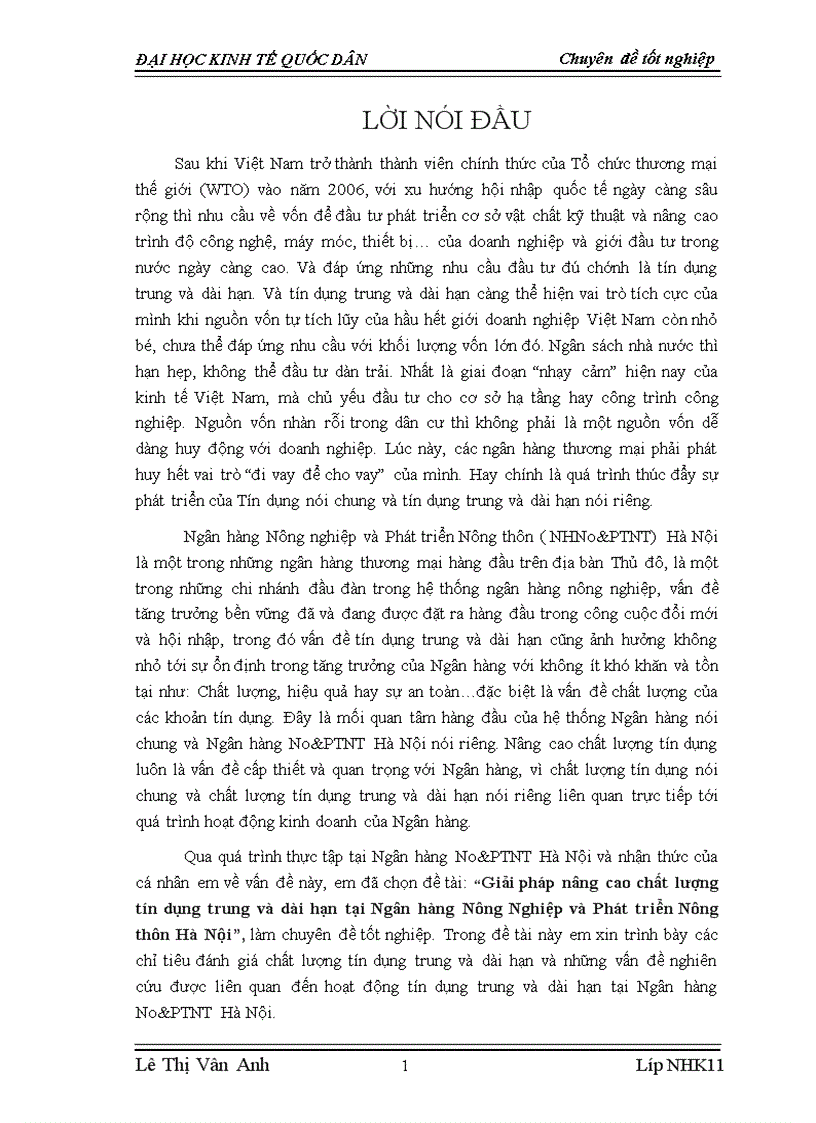 image for page Giải pháp nâng cao chất lượng tín dụng trung và dài hạn tại Ngân hàng Nông Nghiệp và Phát triển Nông thôn Hà Nội 4