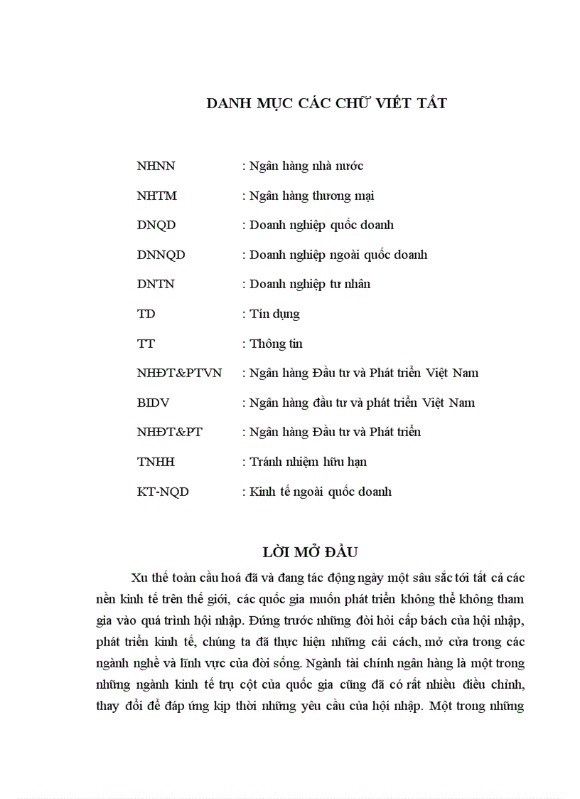 Giải pháp mở rộng cho vay đối với doanh nghiệp ngoài quốc doanh Ngân hàng đầu tư và phát triển Việt Nam Chi nhánh Hà Tây PGD số 4 1